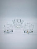 Set van 3 kristallen waxinelichthouders