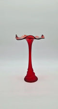 Vintage ruby-rode glazen vaas